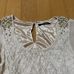 oneway レース　ビジュー　トップス　袖切り替え　チュニックの画像