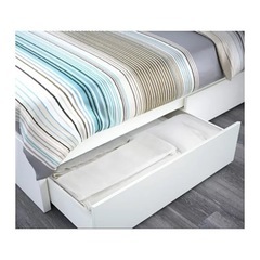 [IKEA/イケア/通販]MALM マルム ベッドフレーム 収納ボックス2個付き, ホワイトの画像