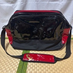 【値下げ！】asics　アシックス　エナメルバッグ　ボール＆シューズ収納袋付き！の画像