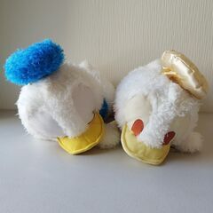 ぬいぐるみ ドナルドダック 2体 ディズニー キャラクター TAKARATOMY A.R.T.S すやすやフレンド ギガジャンボホワイトゴールドの画像