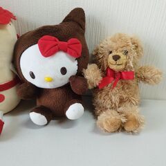 ぬいぐるみ 4体セット（しまじろう おきあがりこぼし/ヤクルトマン/ハローキティ/ベア）の画像