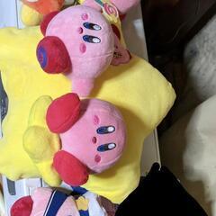 カービィ　25thの小さめぬいぐるみ達とワープスタークッションの画像