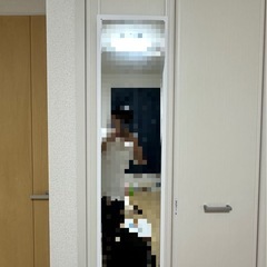 決まりましたニトリ 高さが調整可能なドア掛けミラー 幅28cm 高さ120cm(ホワイト)の画像