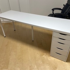 IKEA 机 デスク 引き出し 幅200 ラグカプテン オディリス アレクス 