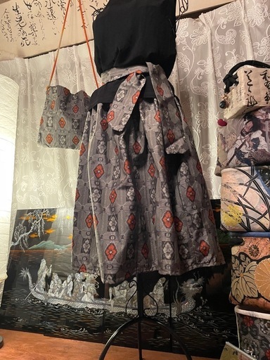 村山大島紬 リメイク スカート