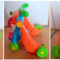 【木製ワイドハイベビーチェア】と【トイザラス限定 2ウェイ 手押し車】の画像