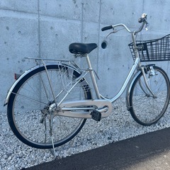 R32　ブリヂストン  EB60U1 B1B　エブリッジ EBRIDE 26インチ 自転車　シルバー色　学生さん ママチャリ お買い物 現状の画像