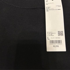 【新品・未使用】UNIQLO U クルーネックセーター半袖 L ブラック　黒色の画像