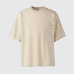 UNIQLOU☆クルーネックセーター半袖☆31BEIGEの画像