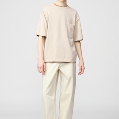 UNIQLOU☆クルーネックセーター半袖☆31BEIGEの画像