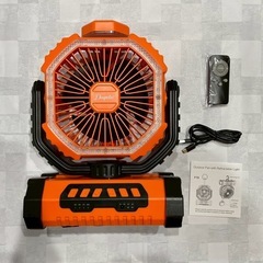 キャンプ扇風機 20000mAh アウトドアファン LEDライト 吊り下げ 卓上の画像