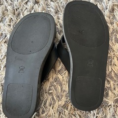 GRL厚底レザーサンダル黒の画像