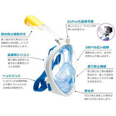 値下げ_未開封【フルフェイスモデル】シュノーケルマスクの画像