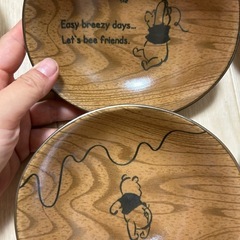 プーさん　木柄　皿の画像