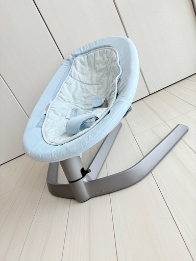【希少カラー✨美品】nuna バウンサー リーフ（スカイ）廃番モデル／揺れが優しい人気バウンサー