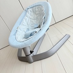 【希少カラー✨美品】nuna バウンサー リーフ（スカイ）廃番モデル／揺れが優しい人気バウンサーの画像