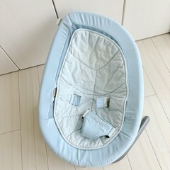 【希少カラー✨美品】nuna バウンサー リーフ（スカイ）廃番モデル／揺れが優しい人気バウンサーの画像
