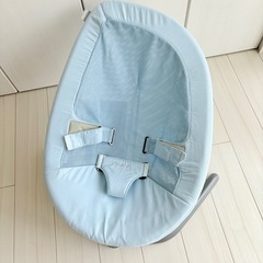 【希少カラー✨美品】nuna バウンサー リーフ（スカイ）廃番モデル／揺れが優しい人気バウンサーの画像