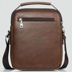 ショルダーバック　セカンドバック　メンズ　多機能　ポケット多数　収納　２ＷＡＹ　肩掛け　斜め掛け　ハンドキャリー　茶色の画像