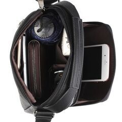 ショルダーバック　セカンドバック　メンズ　多機能　ポケット多数　収納　２ＷＡＹ　肩掛け　斜め掛け　ハンドキャリー　茶色の画像