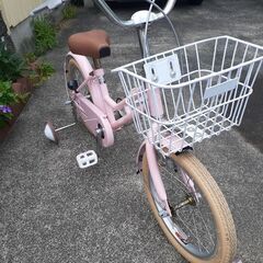 【お取引中です】子供用自転車　16インチ　補助輪付き　ピンクの画像
