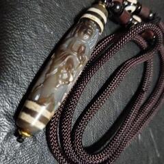 天然石🔹１点物🔹観音菩薩 彫刻🔹天珠ネックレス🔹四眼天珠  L-1の画像