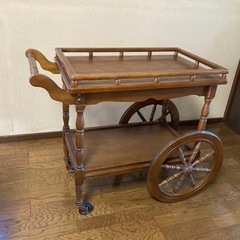 値下げしました　アンティーク調 キッチンワゴン 飾り棚の画像