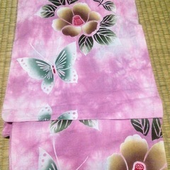 本手縫い仕立て　浴衣＆ゆかた帯　セット販売　used美品の画像