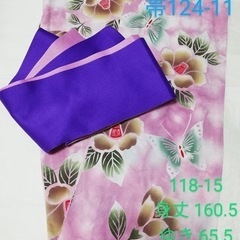 本手縫い仕立て　浴衣＆ゆかた帯　セット販売　used美品の画像