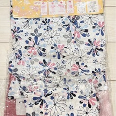 新品 キッズ セパレート 浴衣 5点セット 帯 巾着 シュシュ 120cmの画像