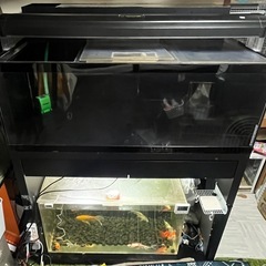 120アクリル4面ブラック水槽&ブラック水槽台他セット🎵の画像