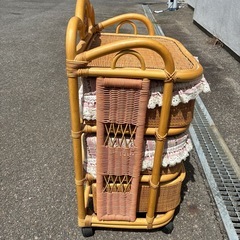 ラタン　収納　3段　キャスター付きの画像