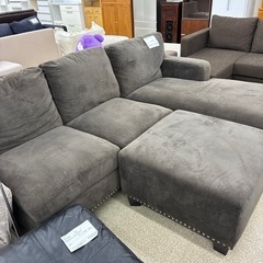リユースのサカイ東金店　IKEA３人掛けソファー　こげ茶　オットマン付き　TJ13372の画像