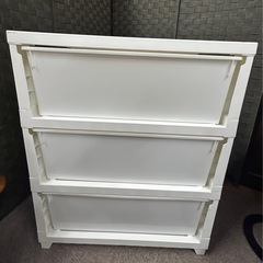 ３段衣装ケース　ホワイトの画像