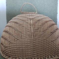 ラタン　籐編み　フードカバー　ミニ　ナチュラル 26cm ×26cmの画像