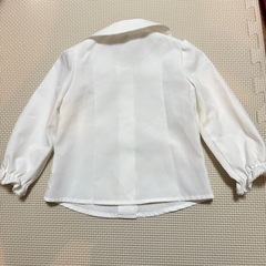 女の子80サイズ☆長袖丸襟ブラウス冠婚葬祭☆ホワイトの画像