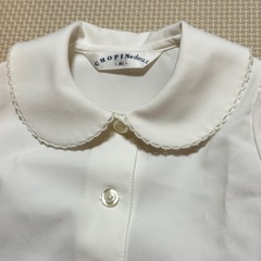 女の子80サイズ☆長袖丸襟ブラウス冠婚葬祭☆ホワイトの画像