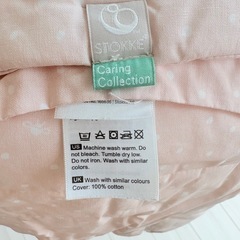 【正規品・美品】Stokke ストッケ トリップトラップ ベビークッション Caring Collection ピンク ドット柄の画像