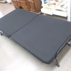 折りたたみベッド 布製 メッシュ シングルサイズ 折り畳み シングルベッド ブラック 西岡店の画像