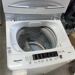 【分解洗浄済み】2024年製ハイセンス　全自動洗濯機4.5kg(1〜2名)/配送設置可能　の画像