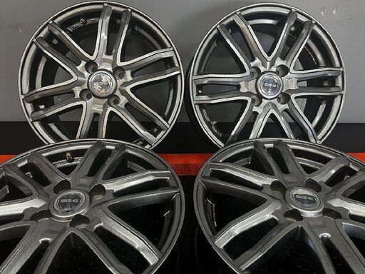 SG-E 社外ホイール 15インチ 4本 5.5J4HPCD100+42 アクア スペイド等　(SHH010)
