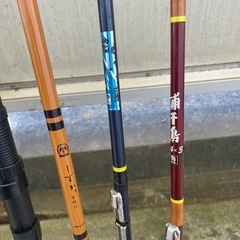 古い釣り竿セットの画像
