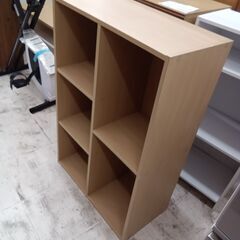 リユースのサカイ栃木店★ジモティ割あり★  本棚 ベージュ W59×D29.5×H89 クリーニング済み TC9803の画像