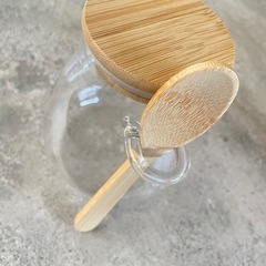 密封 蓋付き スプーン付き ガラス容器の画像