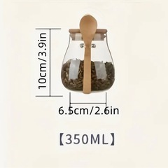 密封 蓋付き スプーン付き ガラス容器の画像