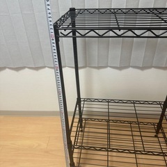 アイリスオーヤマ(IRIS OHYAMA) カラーメタルラック本体 55cm幅 3段 ブラック 黒 ポール径19mm 耐荷重100㎏ 幅55×奥行35×高さ80cmの画像