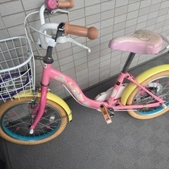 16センチ 女の子用 自転車 ピンク の画像