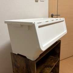 収納ボックス　白　ホワイト　キャリコ　収納ケース　蓋ありの画像