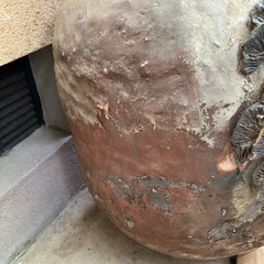 骨董品　壺　掘り細工の画像