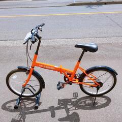 折りたたみ自転車 FIELD CHAMP フィールドチャンプ オレンジ 20インチ 【こちらは店舗です。浜村鹿野温泉ICから3分 買取本舗 宮本リサイクル 営業時間9～19時 定休日水曜のみ←連絡できませんm(_ _)m】の画像